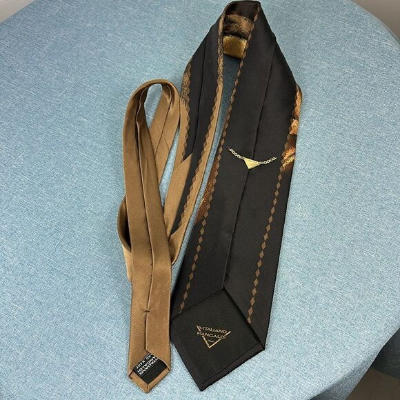 Vintage Vitaliano Pancaldi Colorful Abstract Print Flames 100% Silk Tie Retro - Picture 2 of 5